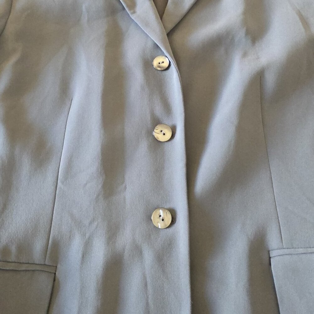 Valerie Stevens 100% Silk Blazer Gray Tailored Suit Jacket Women’s Size 14 - Picture 8 of 16